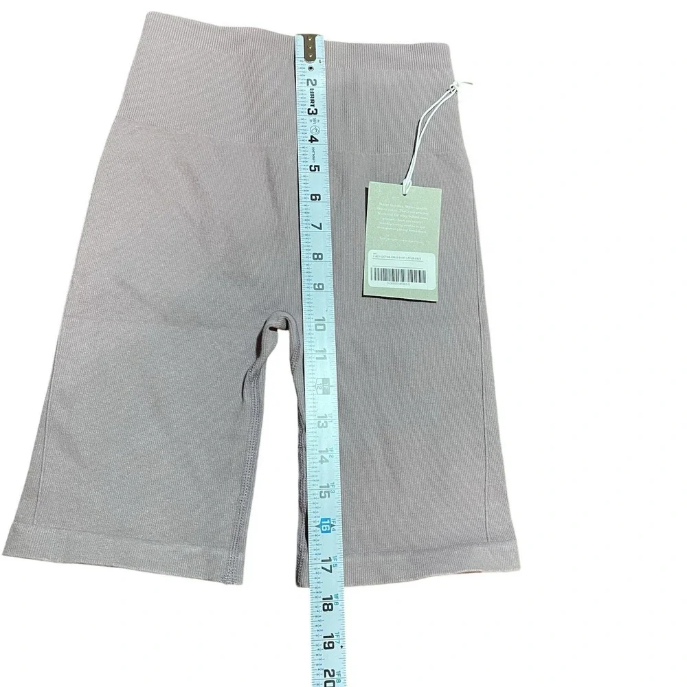 Everlane NWT Organic Cotton Blend Rib Knit Seamless Biker Short XS/S Purple